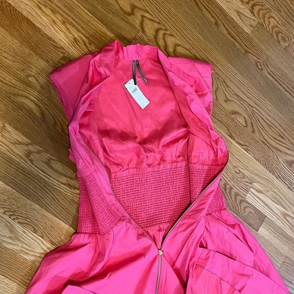 Anthropologie The Tommie Cap-Sleeve Smocked Front-Zip Shirt Dress Size LP NWT - Picture 11 of 12